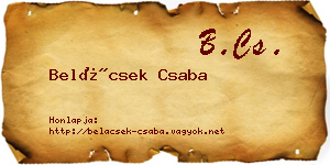 Belácsek Csaba névjegykártya